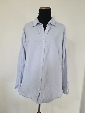 Joe Fresh+ Women's  Light Blue Button-Down Shirt Size 1X